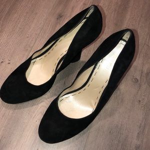 Nine West black suede wedge heel